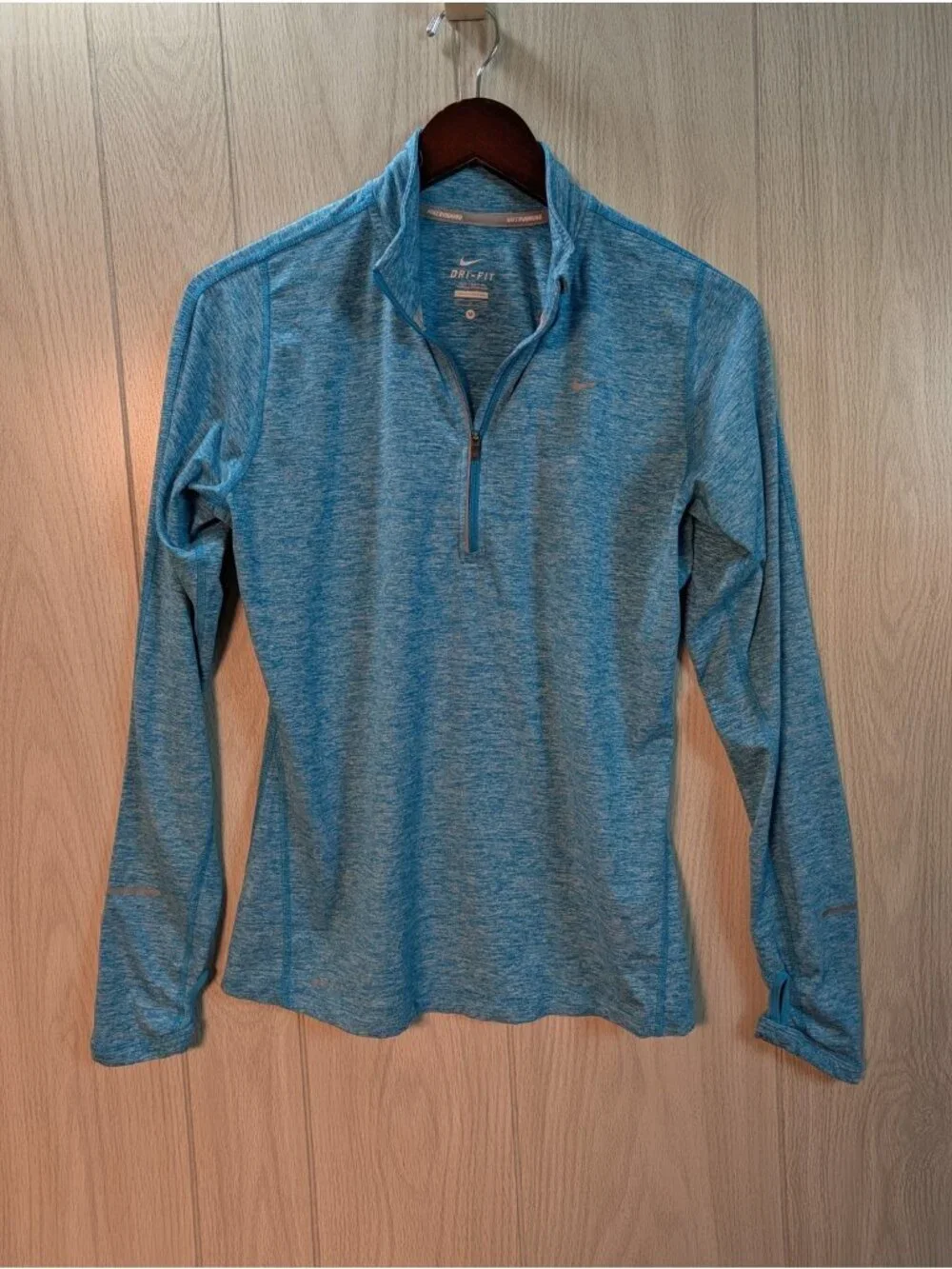 Nike Dri-FIT Quarter Zip Pullover Running Top Athletic Shirt  Size Medium Blue